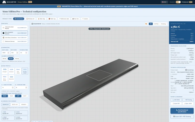 Maxameter sales dashboard — quote management