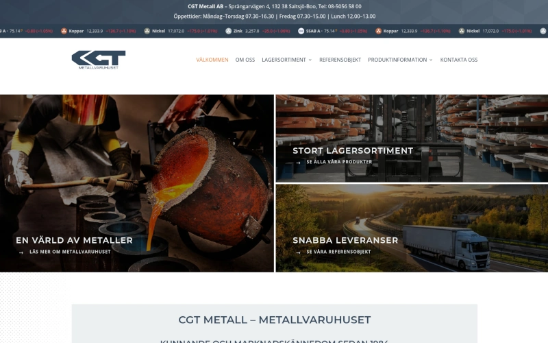 CGT — B2B corporate website for steel prefabrication distributor