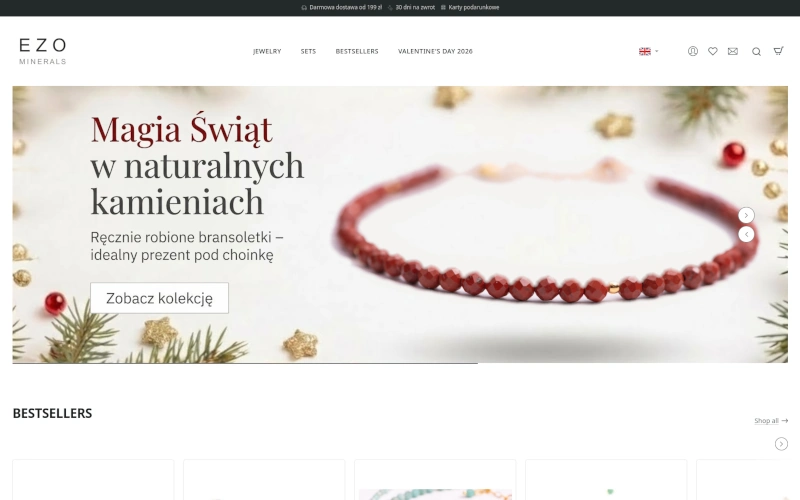 Ezo Minerals — bilingual jewellery webshop
