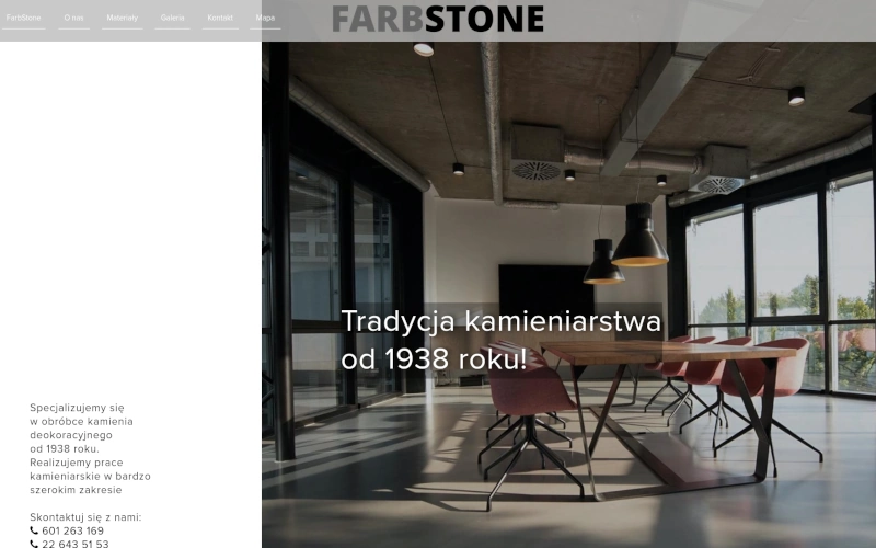 Farbstone — brochure website for stonework company
